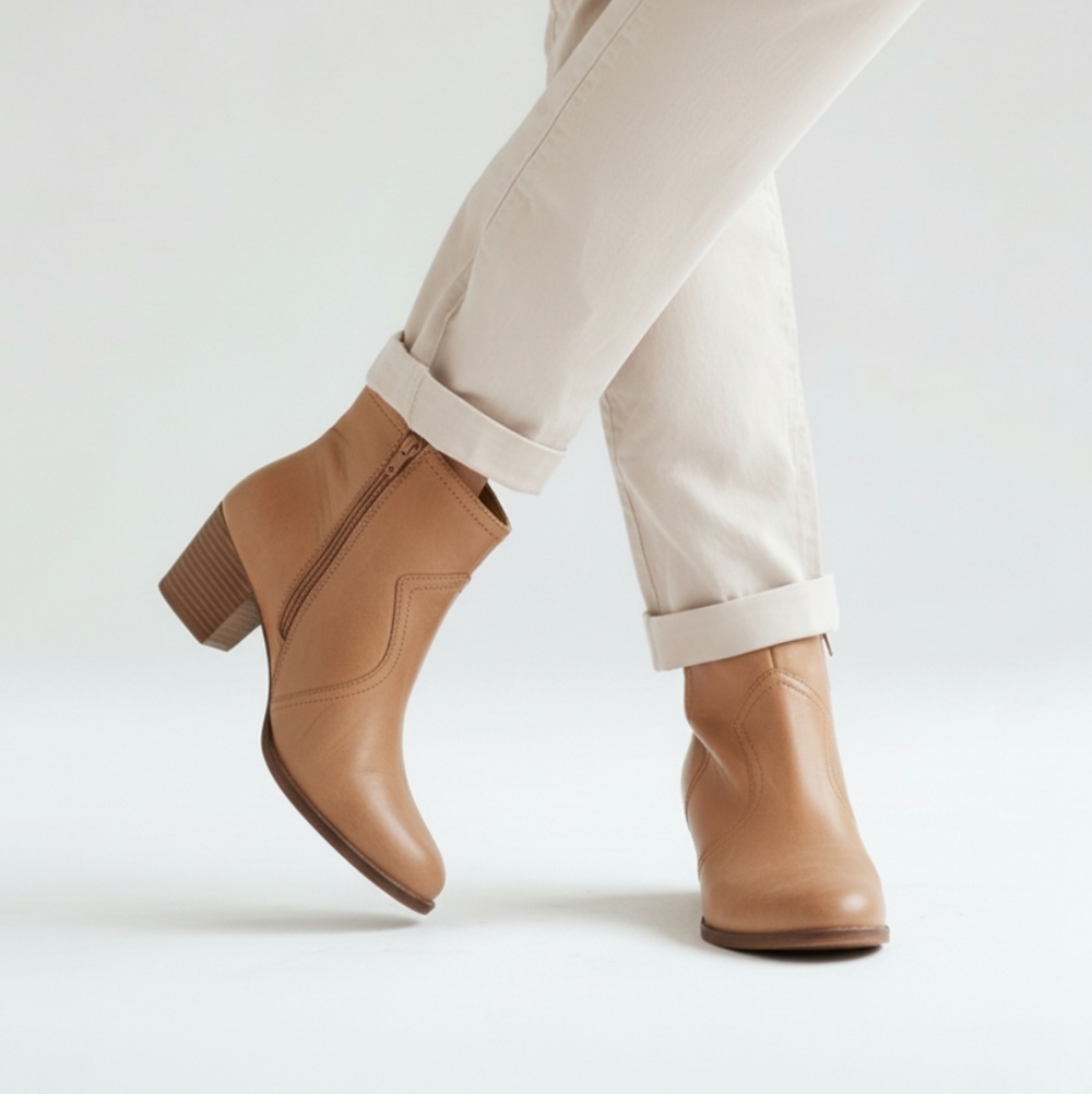 Lucky Brand Camel Heeled Ankle Boots